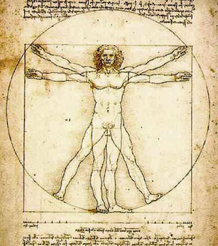 da Vinci drawing of Man